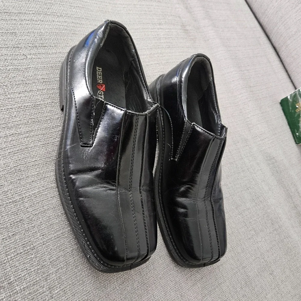 DEER STAGS WINGS JR‎ BOYS 3M SLIP ON DRESS SHOE BLACK Casual Wedding Formal